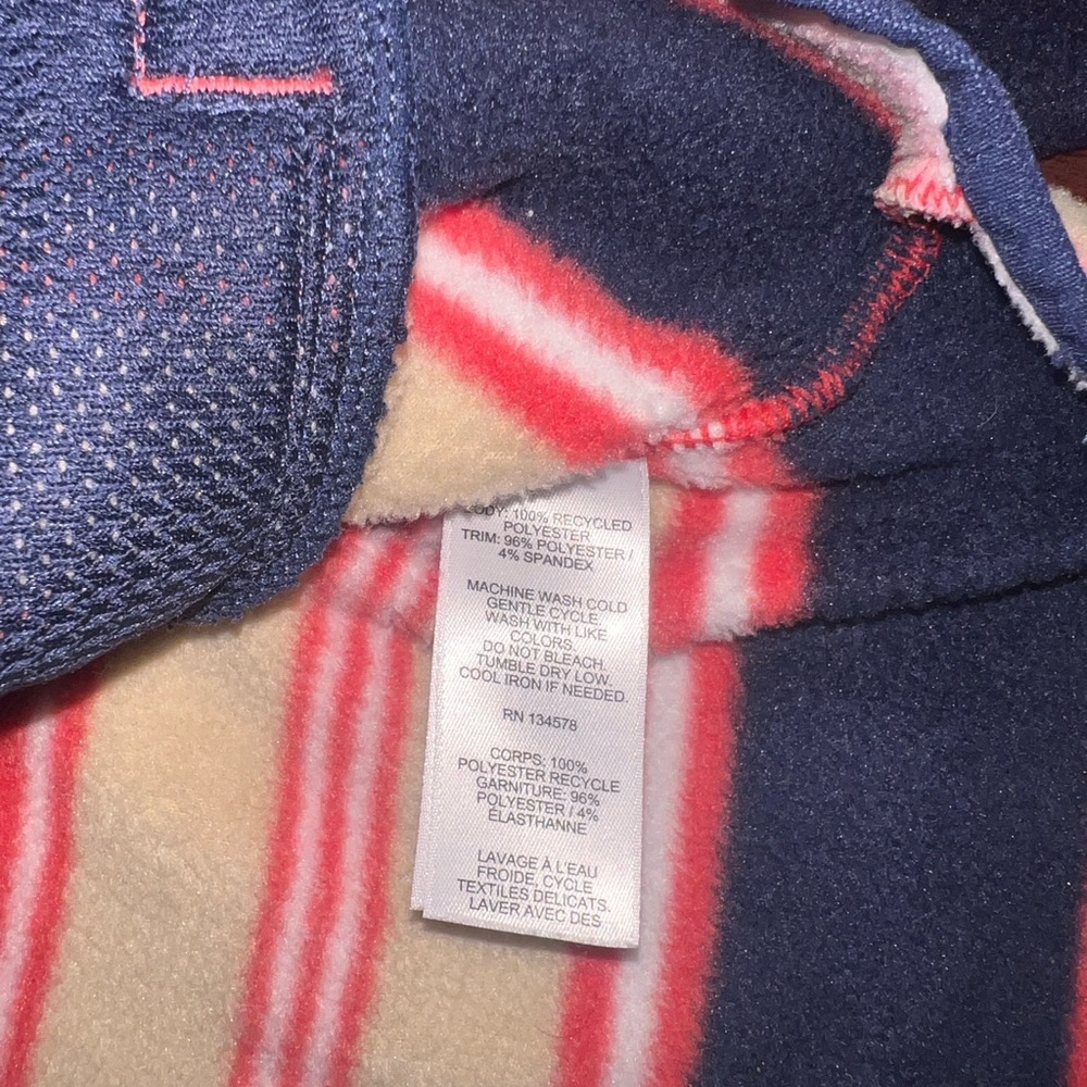 Vineyard Vines Coral, Navy & Cream Striped Half-Zip Pullover - Picture 4 of 5